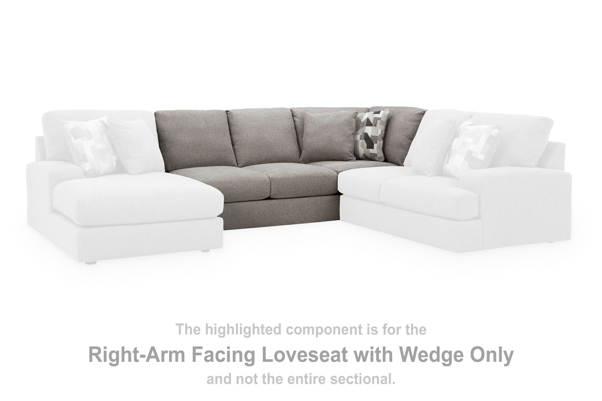 Lindon - RAF Armless Loveseat With Wedge - Smoke - Urban Living Furniture (Los Angeles, CA)