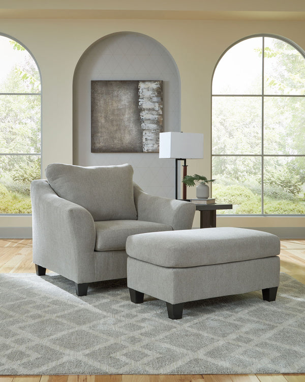 Willarae - Taupe - 2 Pc. - Chair And A Half, Ottoman