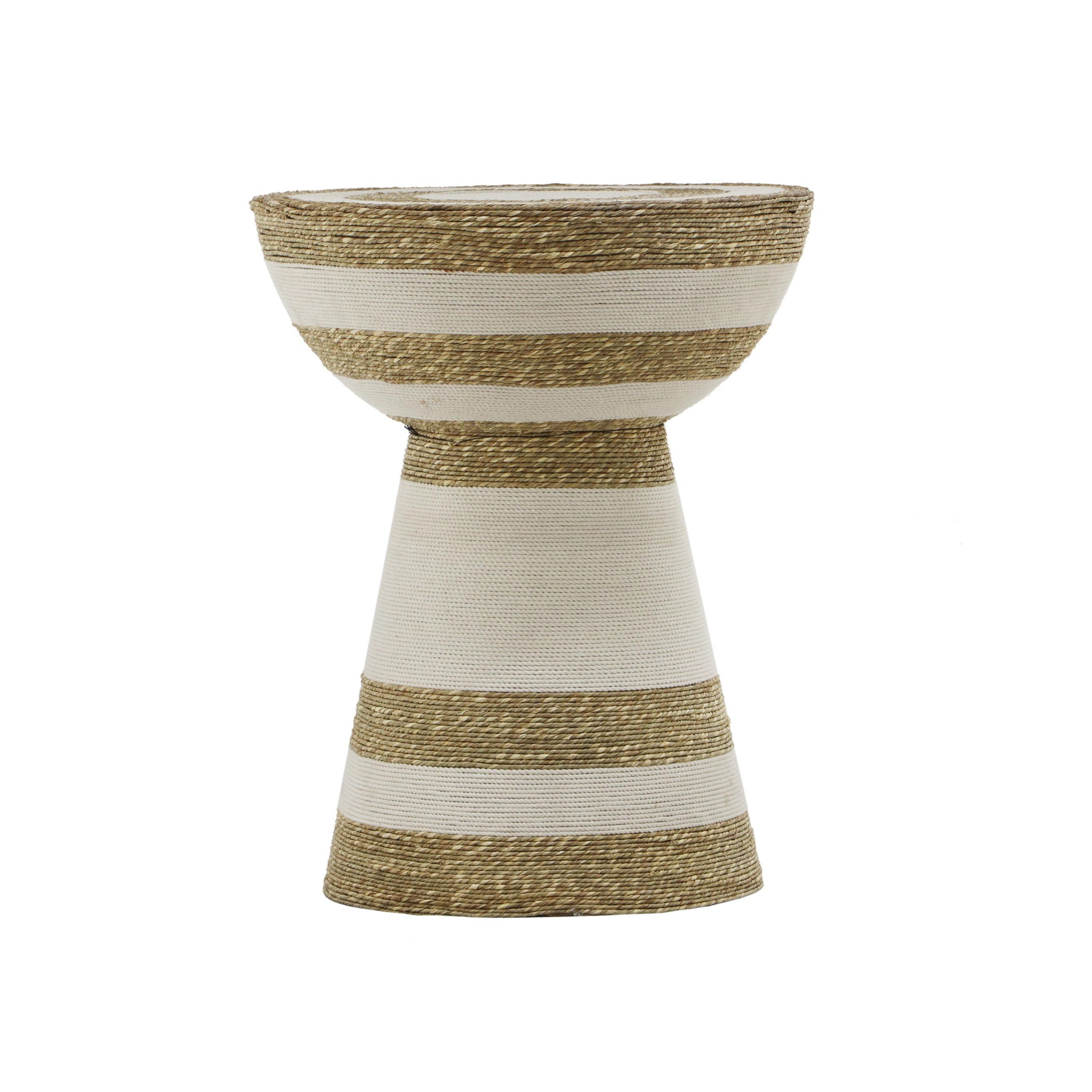 Wren - Striped Side Table - Natural / White - Urban Living Furniture (Los Angeles, CA)