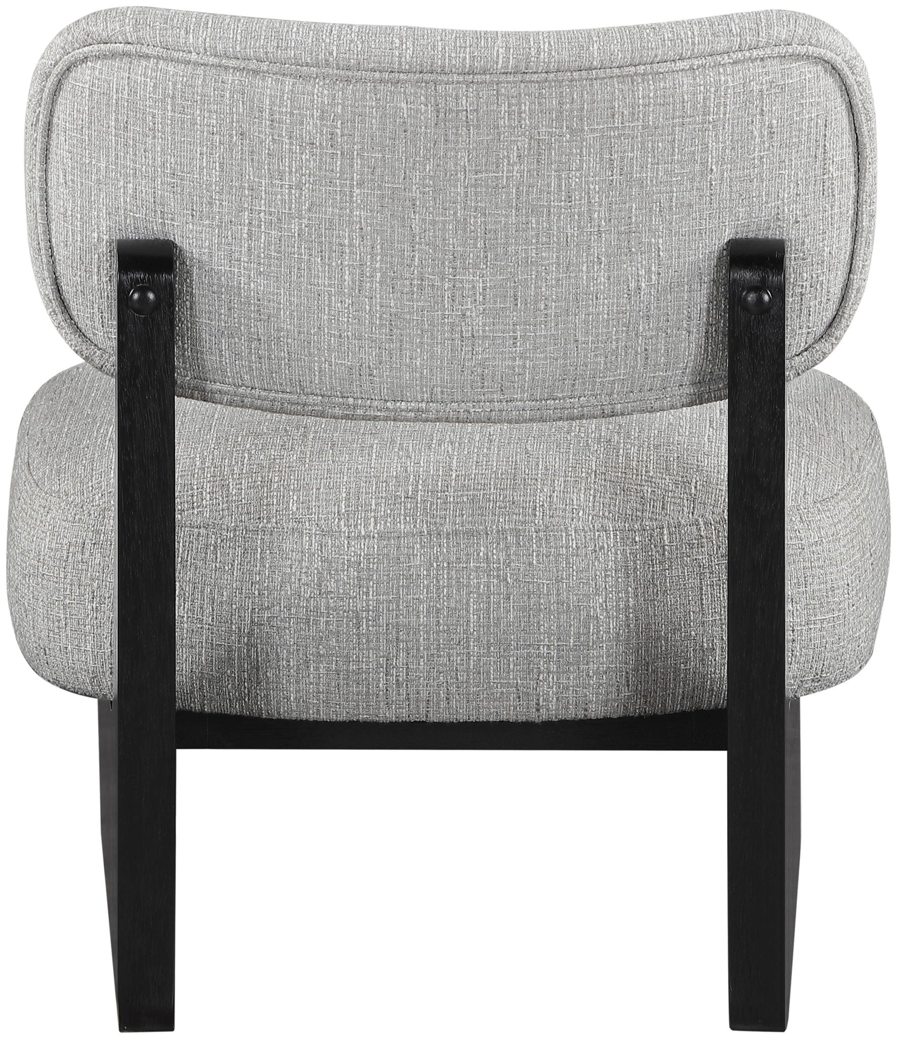 Vetra - Linen Textured Fabric Upholstered Accent Chair With Black Base