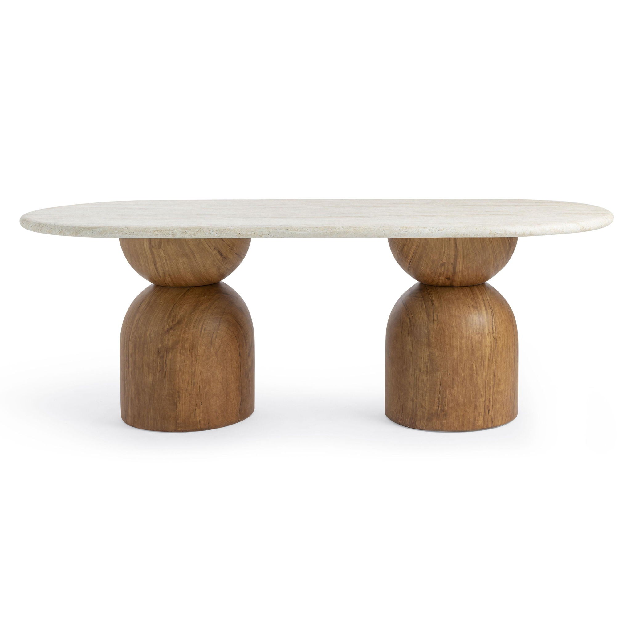 Cynthia - 87" Indoor / Outdoor Long Dining Table - Brown / Travertine - Urban Living Furniture (Los Angeles, CA)