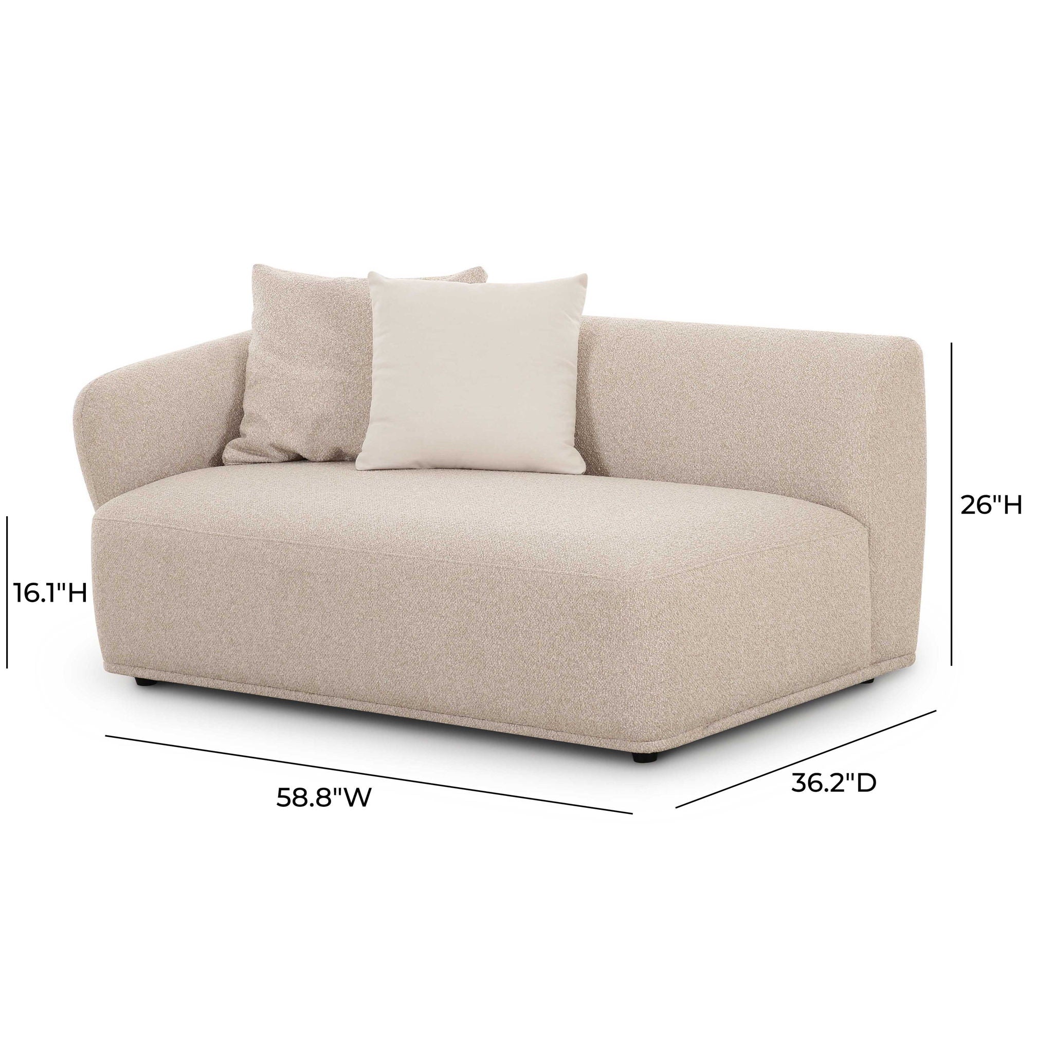 Sylvie - Left Arm 2-Seater Loveseat - Cream
