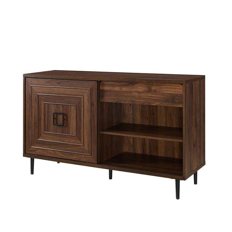 Contemporary Sliding Door Sideboard With Detail - Dark Walnut