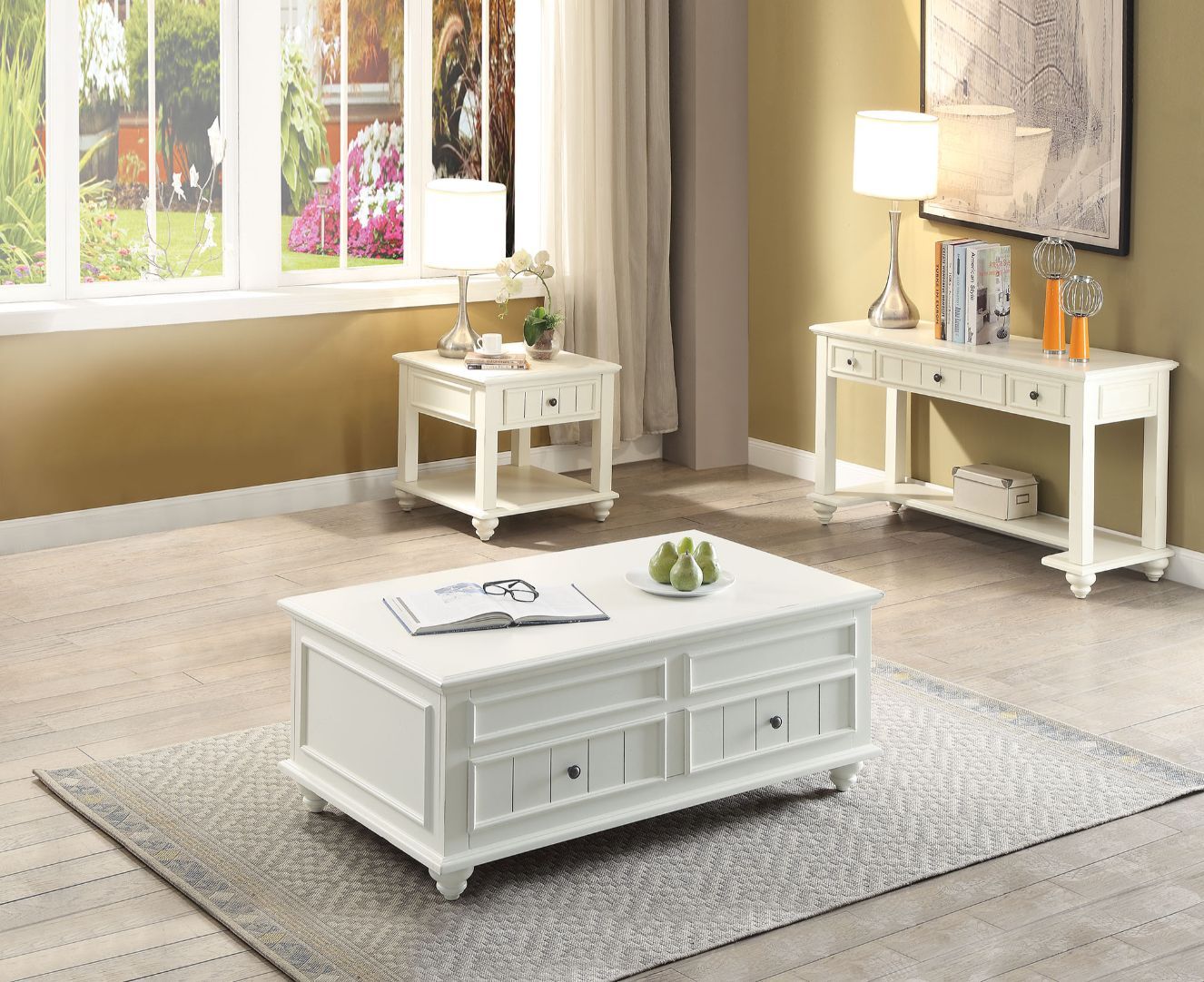 Natesa - Coffee Table - White Washed - Urban Living Furniture (Los Angeles, CA)