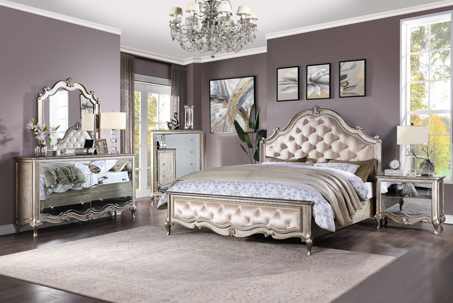 Esteban - Mirror - Antique Champagne - Urban Living Furniture (Los Angeles, CA)