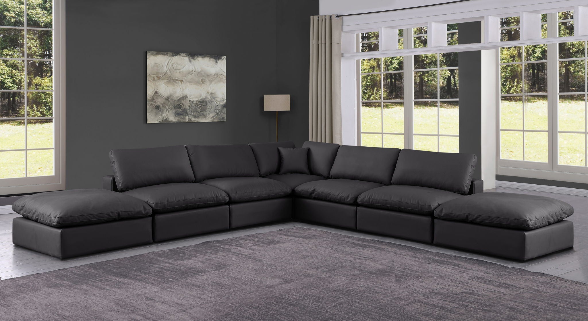 Comfy - 7 Piece Faux Leather Modular Corner Sectional - Urban Living Furniture (Los Angeles, CA)