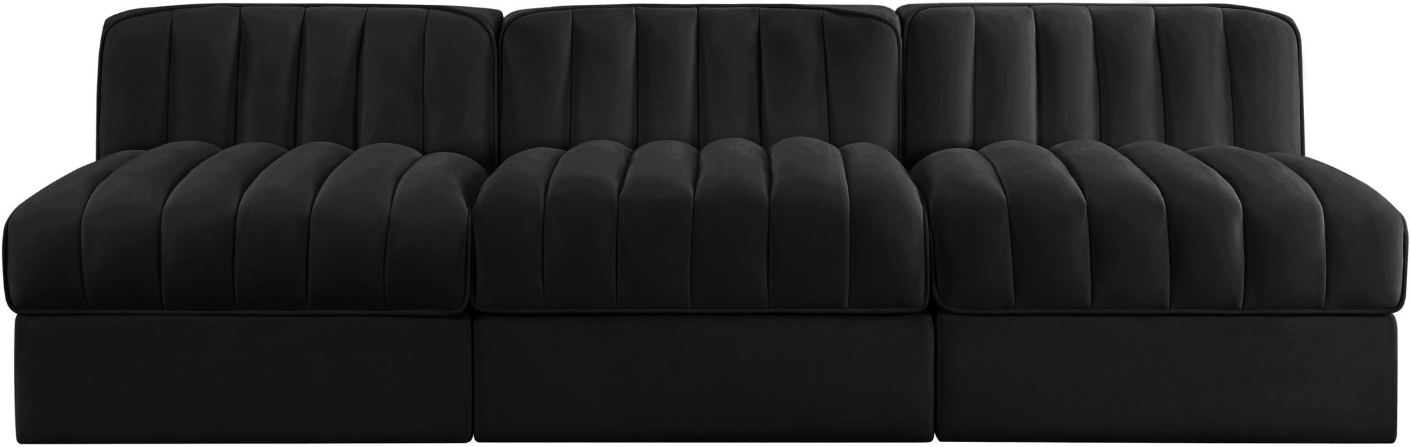 Rummi - Velvet Performance Fabric Upholstered 3 Piece Modular Armless Sofa - Urban Living Furniture (Los Angeles, CA)
