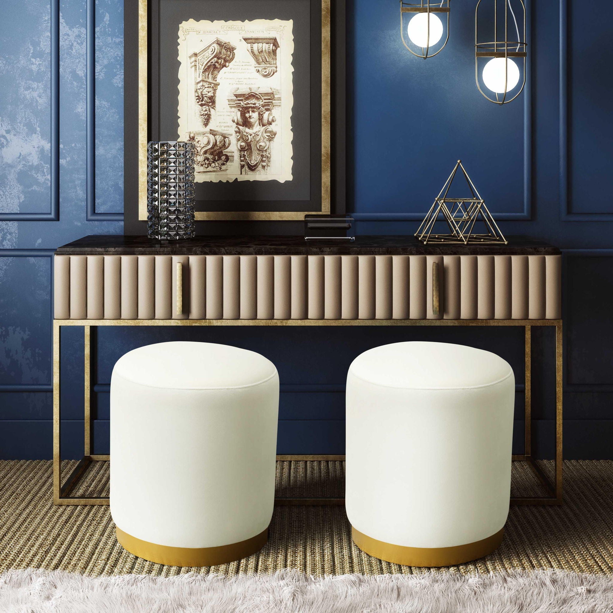 Opal - Velvet Ottoman - Urban Living Furniture (Los Angeles, CA)