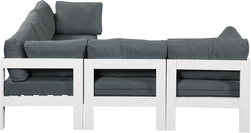 Nizuc - Outdoor Patio 5 Piece Modular Sectional With White Frame