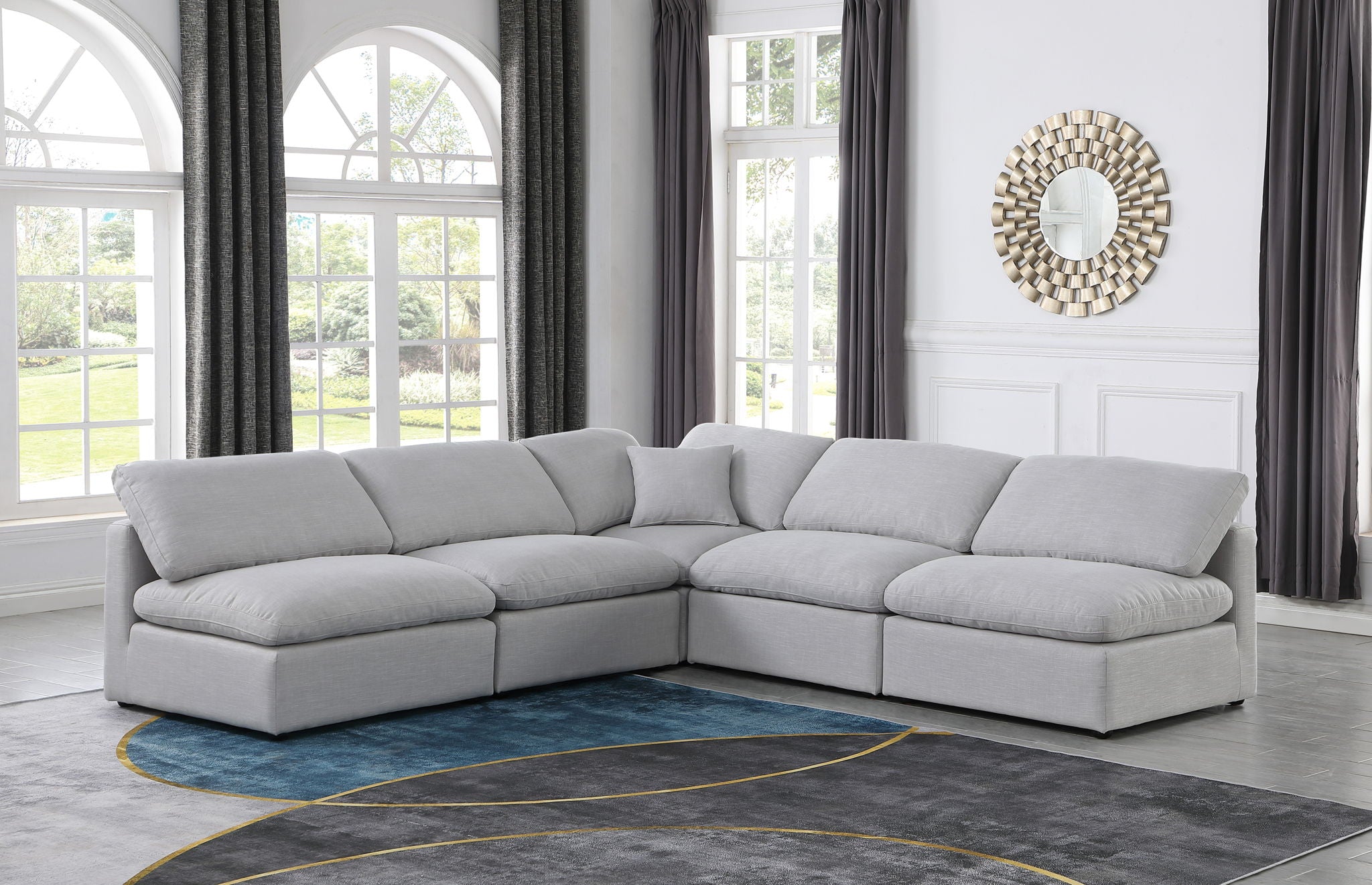 Indulge - Linen 5 Piece Modular Corner Armless Sectional - Urban Living Furniture (Los Angeles, CA)
