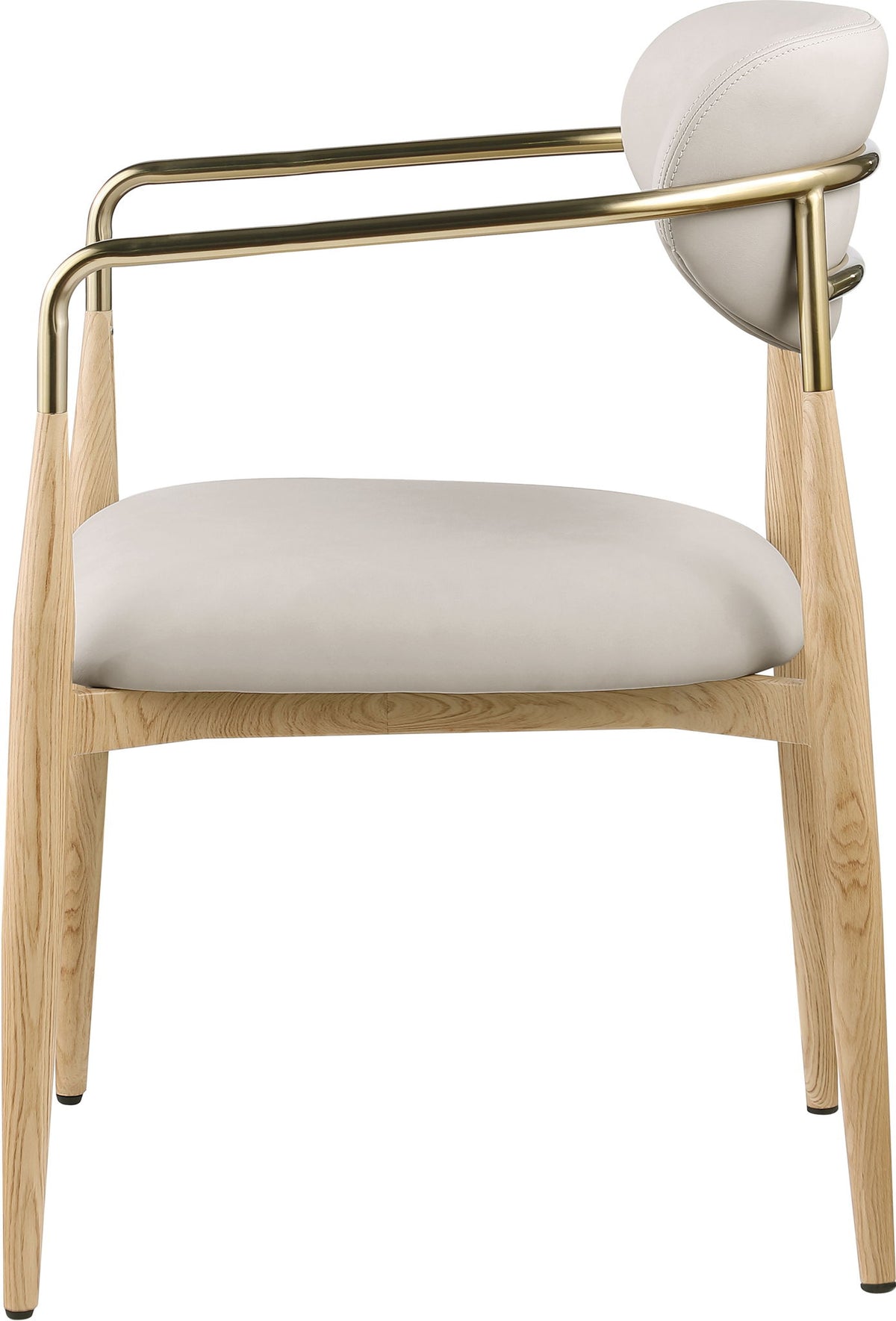Ronda - Vegan Leather Upholstered Dining Arm Chair - Natural Legs