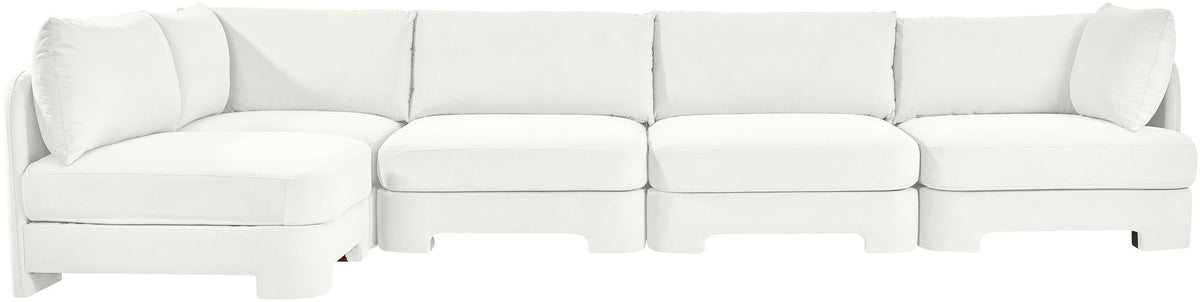 Hammond - Velvet Performance Fabric Upholstered 5 Piece L-Shaped Sectional