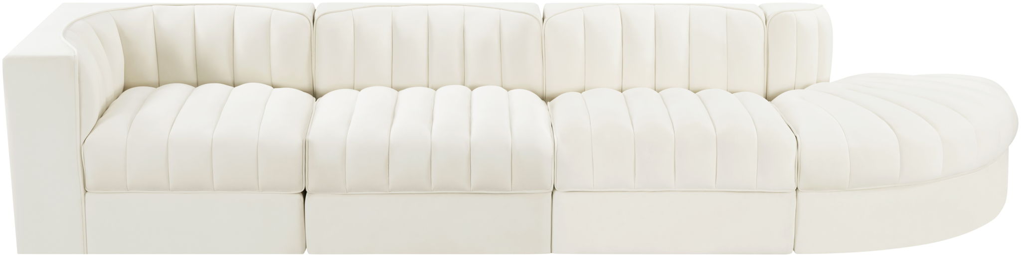 Rummi - Velvet Performance Fabric Upholstered 4 Piece Modular Sectional With Reverse Corner Chair - Urban Living Furniture (Los Angeles, CA)