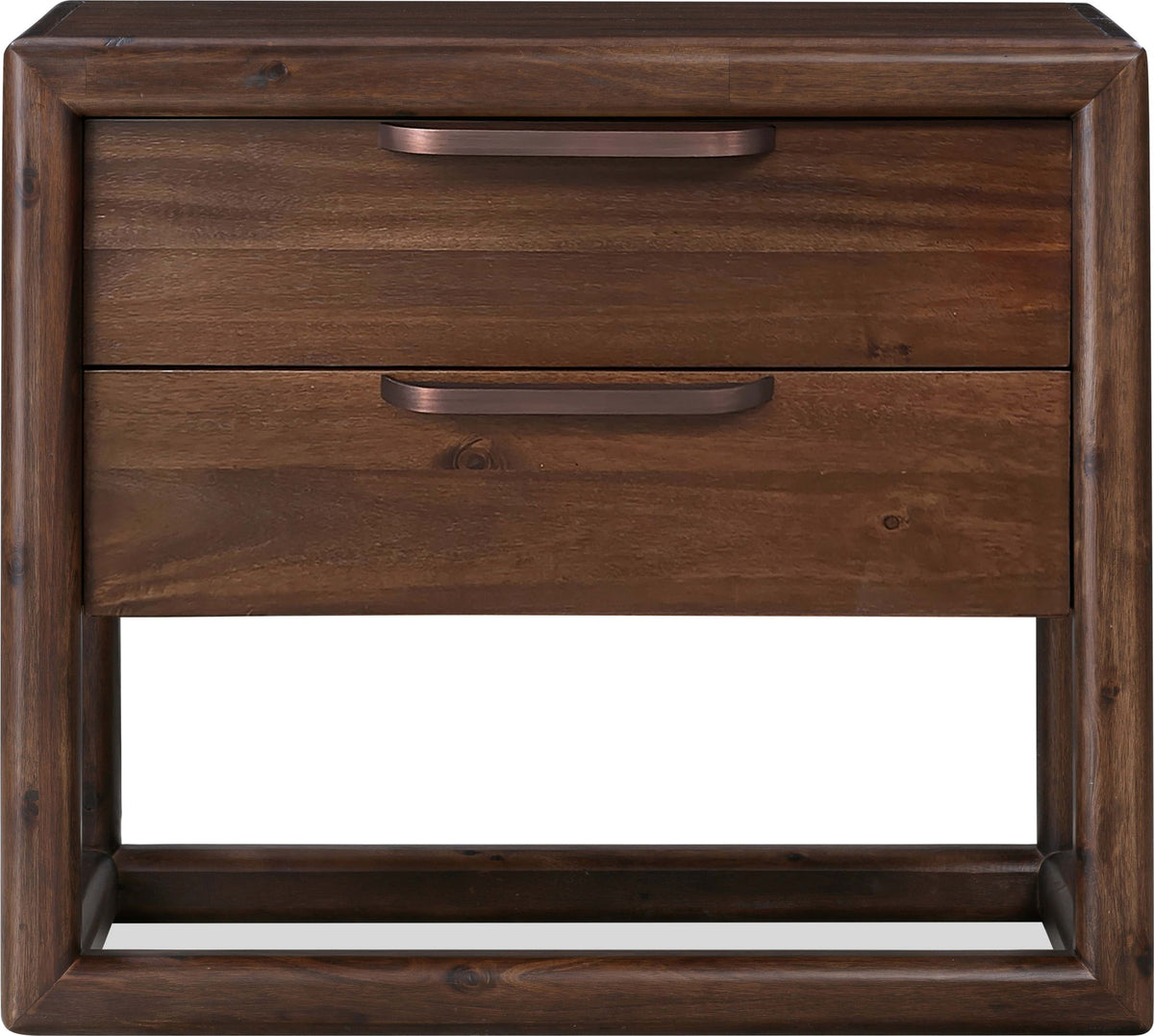 Sol - Two Drawer USB-Charging Nightstand - Brown Spice