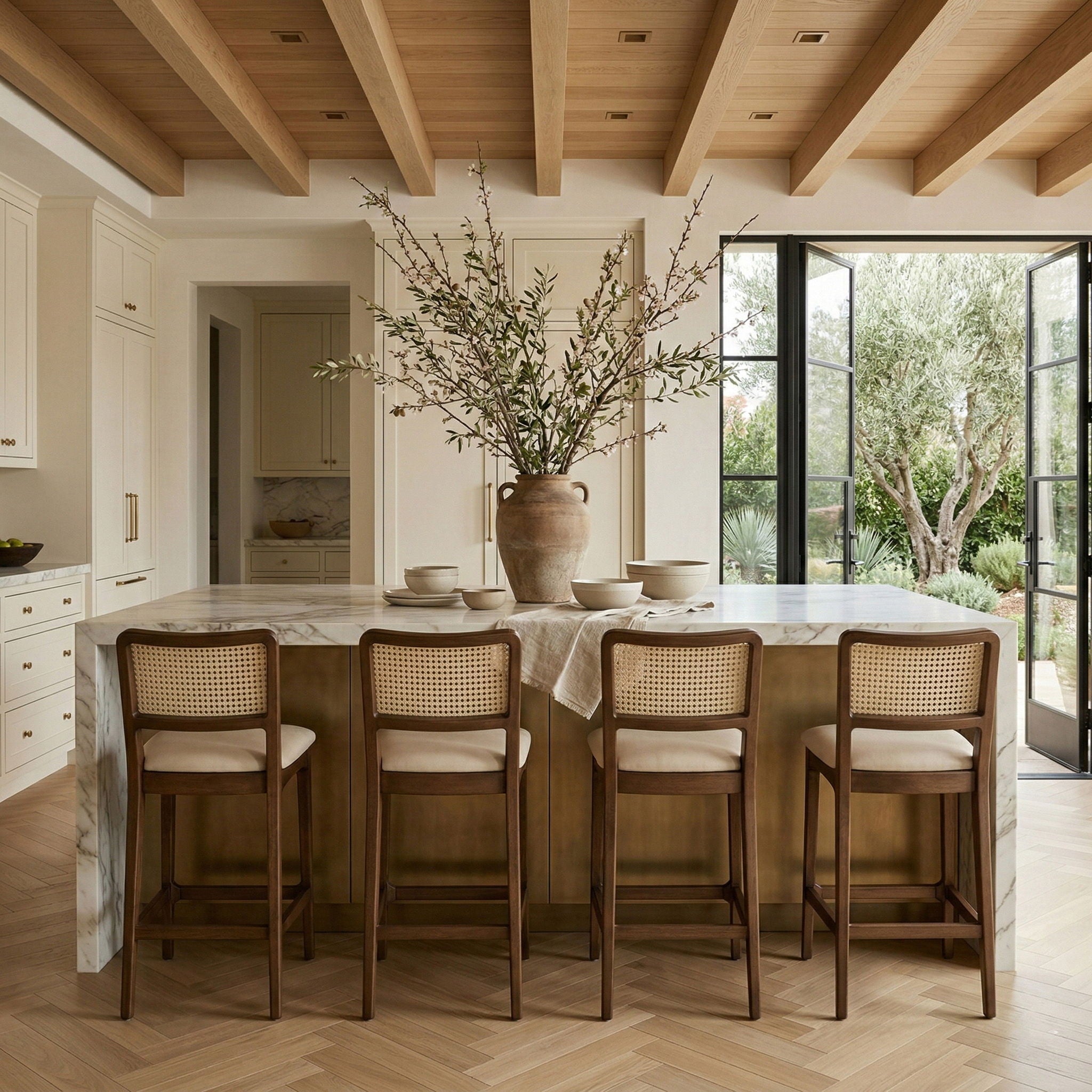 Atrium - Upholstered Bar Stool (Set of 2) - Brushed Brown Frame - Urban Living Furniture (Los Angeles, CA)