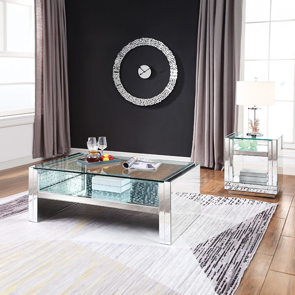 Nysa - Coffee Table - Mirrored & Faux Crystals - 19" - Urban Living Furniture (Los Angeles, CA)