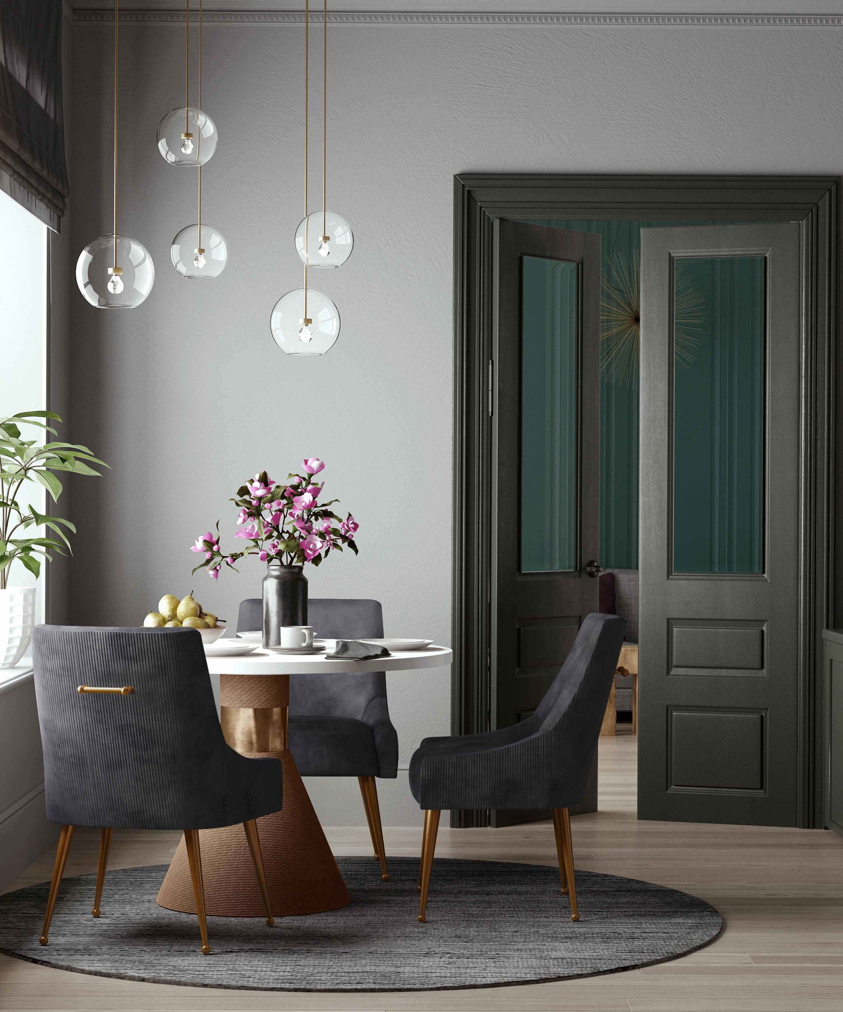 Beatrix - Pleated Velvet Side Chair - Urban Living Furniture (Los Angeles, CA)