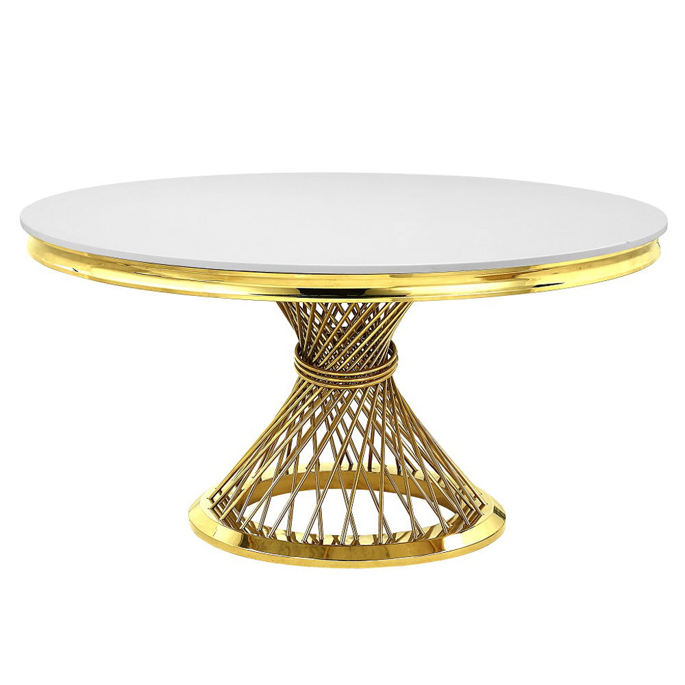 Fallon - Dining Table - Engineered Stone, Top & Mirrored Gold - Urban Living Furniture (Los Angeles, CA)