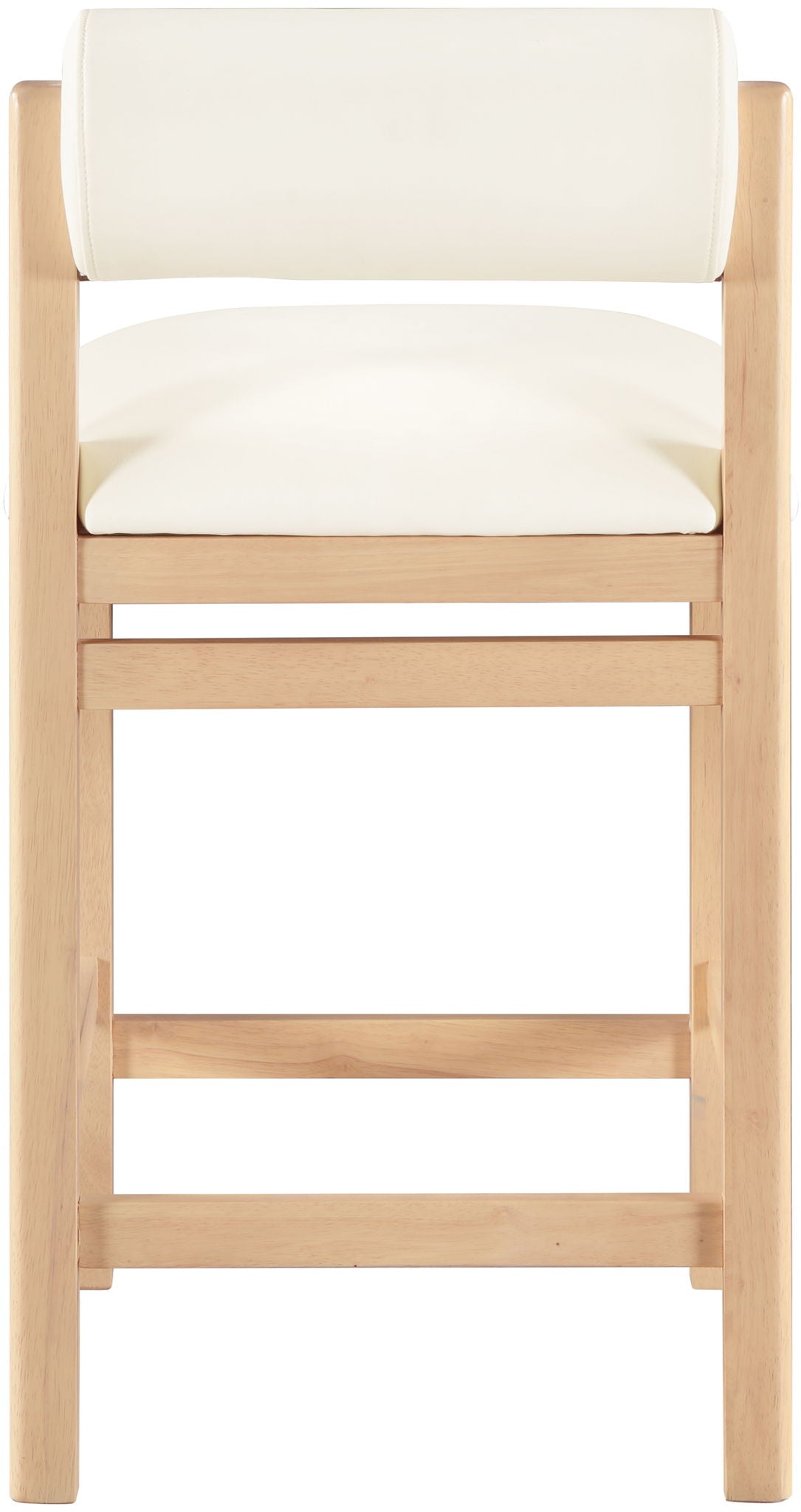 Roundhill - Faux Leather Counter Stool - Natural Frame