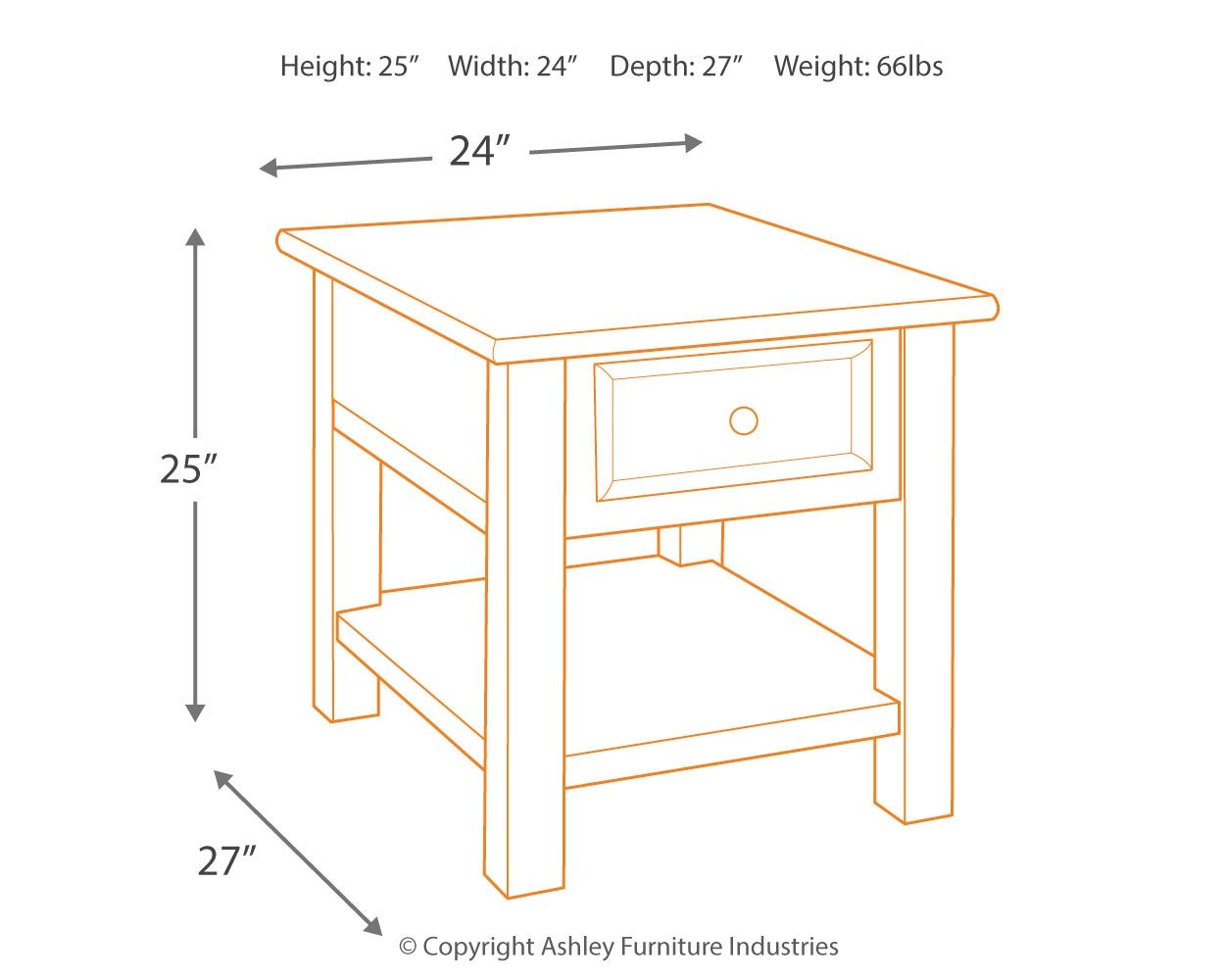 Tyler Creek - Grayish Brown / Black - Rectangular End Table - Urban Living Furniture (Los Angeles, CA)