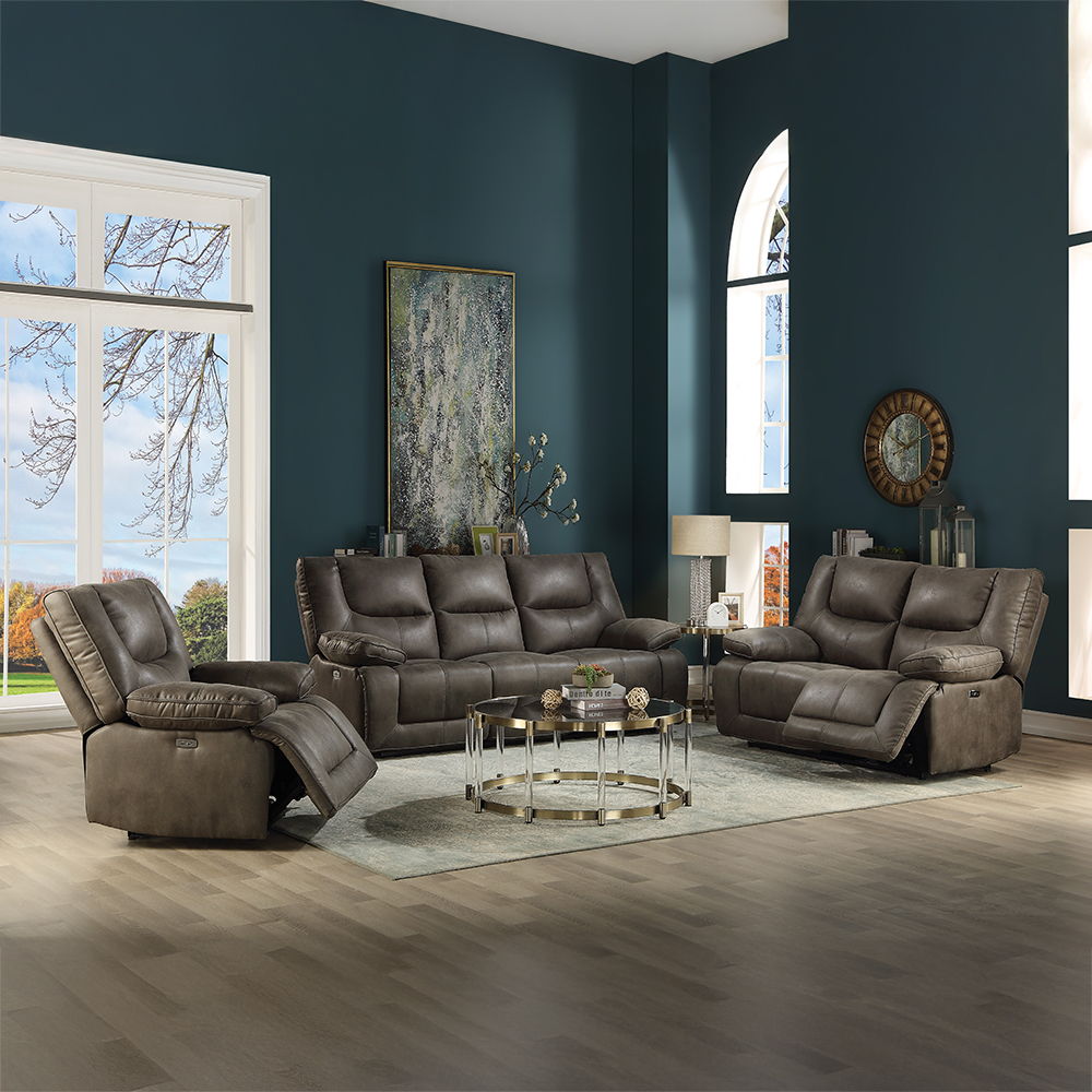 Harumi - Recliner - Gray Leather-Aire - Urban Living Furniture (Los Angeles, CA)