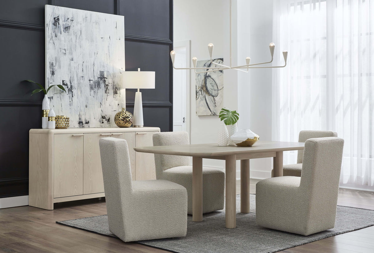 Liv - Ash Wood Rectangular Dining Table - White Sand