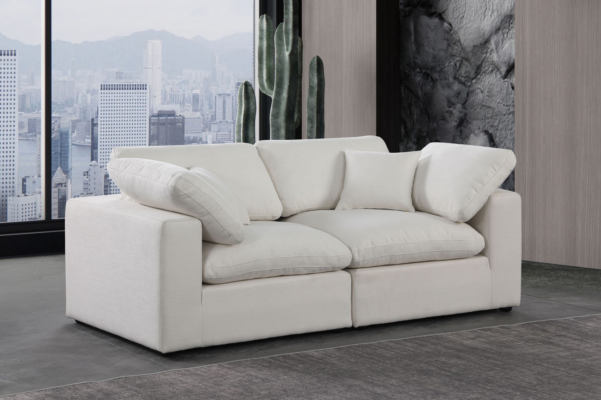 Comfy - Linen Modular Sofa 2 Seats - Urban Living Furniture (Los Angeles, CA)