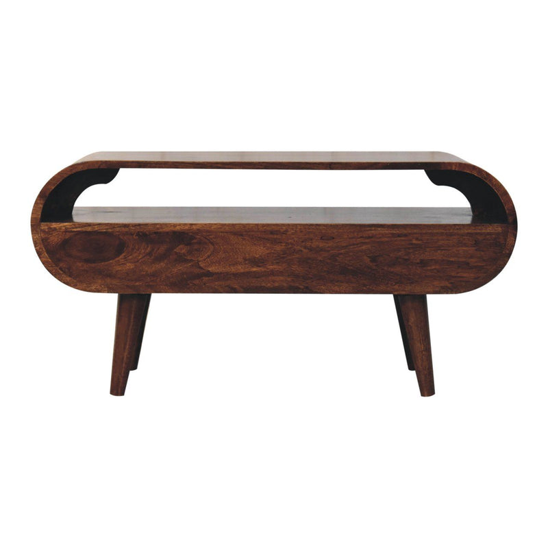 Solid Wood Circular TV Stand