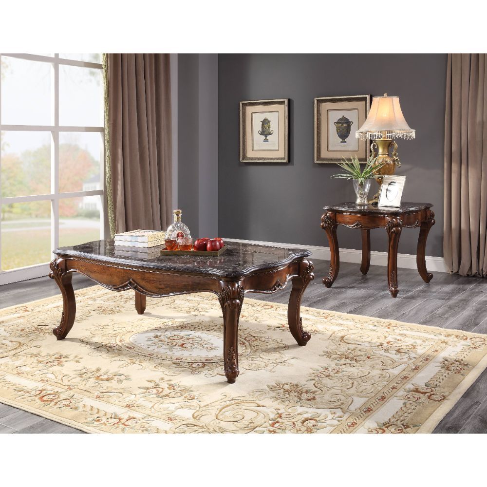 Miyeon - Coffee Table - Marble Top & Cherry - Urban Living Furniture (Los Angeles, CA)