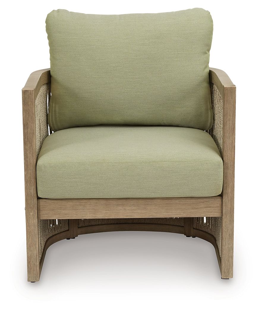 Serena Shores - Beige / Green - Lounge Chair With Cushion (Set of 2)
