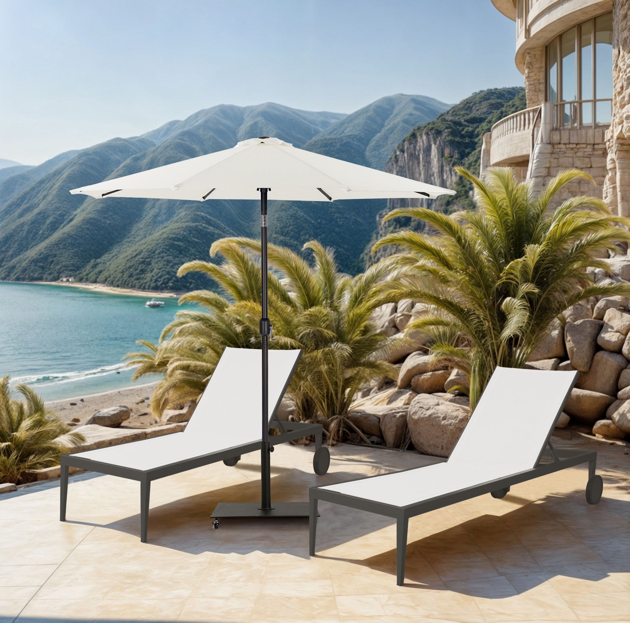 Fiji - Aluminum Patio Umbrella With Square Black Base - Urban Living Furniture (Los Angeles, CA)