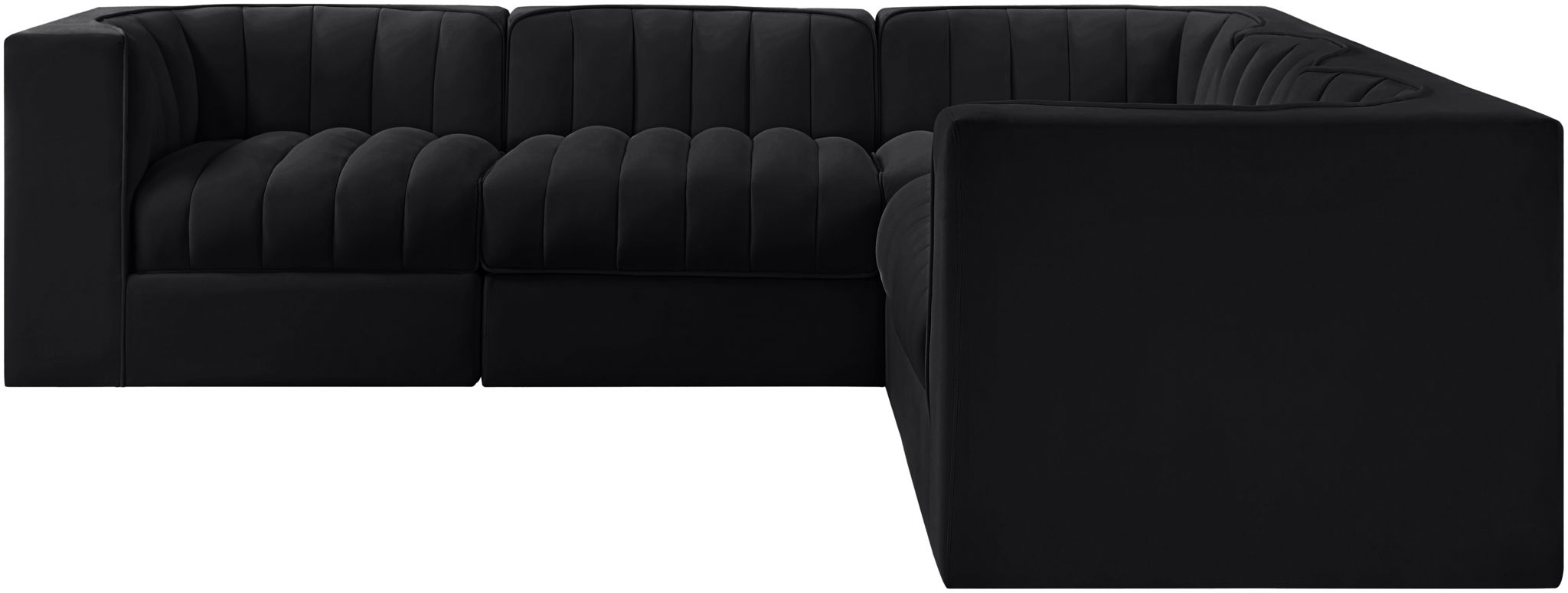Rummi - Symmetrical Velvet Performance Fabric Upholstered 5 Piece Modular Sectional - Urban Living Furniture (Los Angeles, CA)