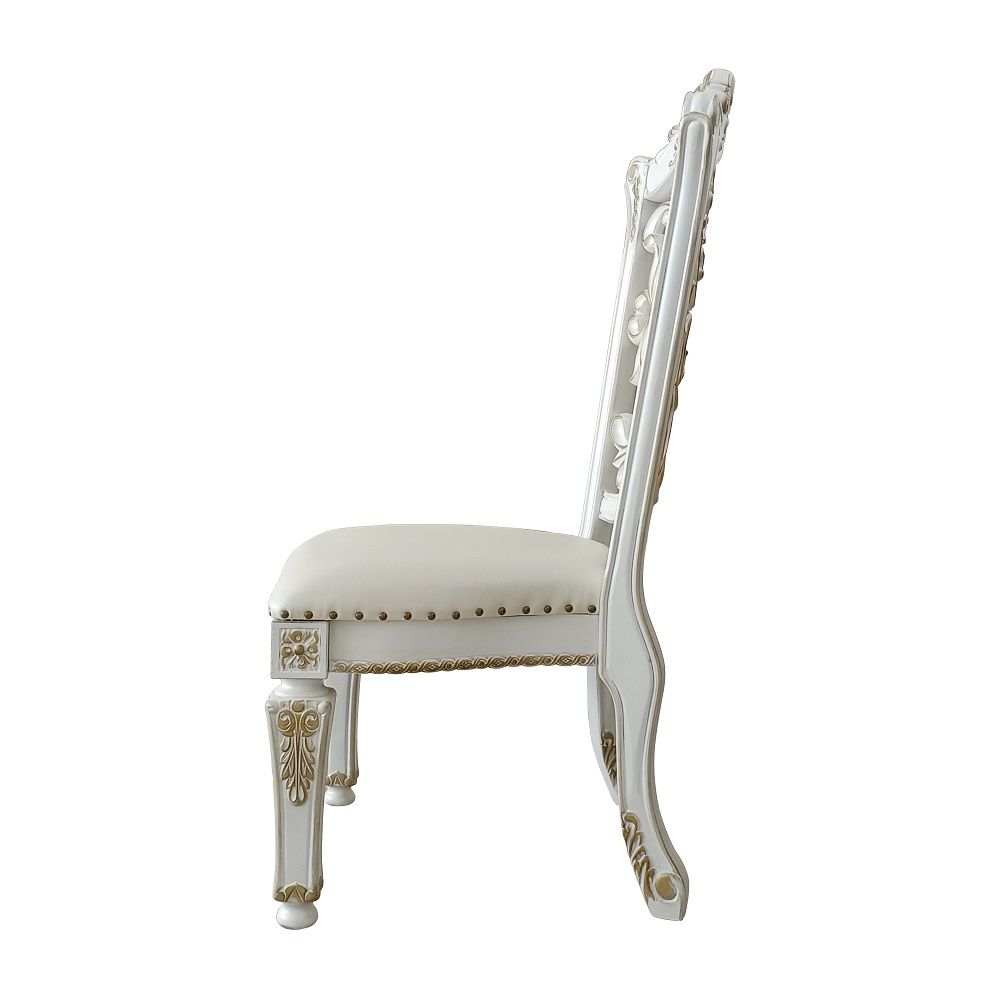 Vendome - 48" Side Chair (Set of 2) - Synthetic Leather & Antique Pearl - Urban Living Furniture (Los Angeles, CA)