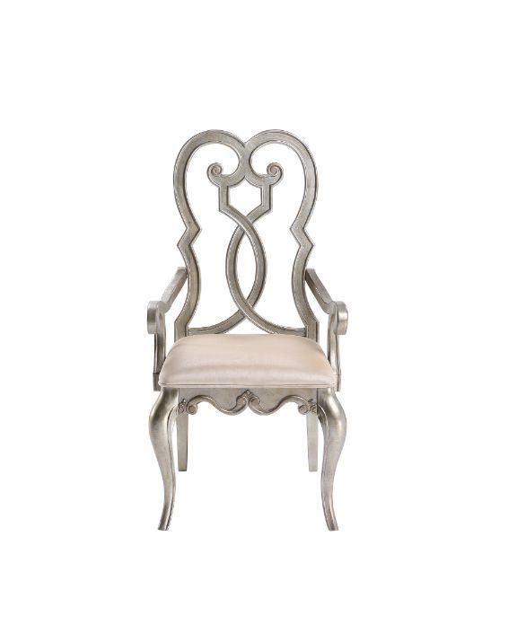 Esteban - Arm Chair (Set of 2) - Ivory Velvet & Antique Champagne - Urban Living Furniture (Los Angeles, CA)
