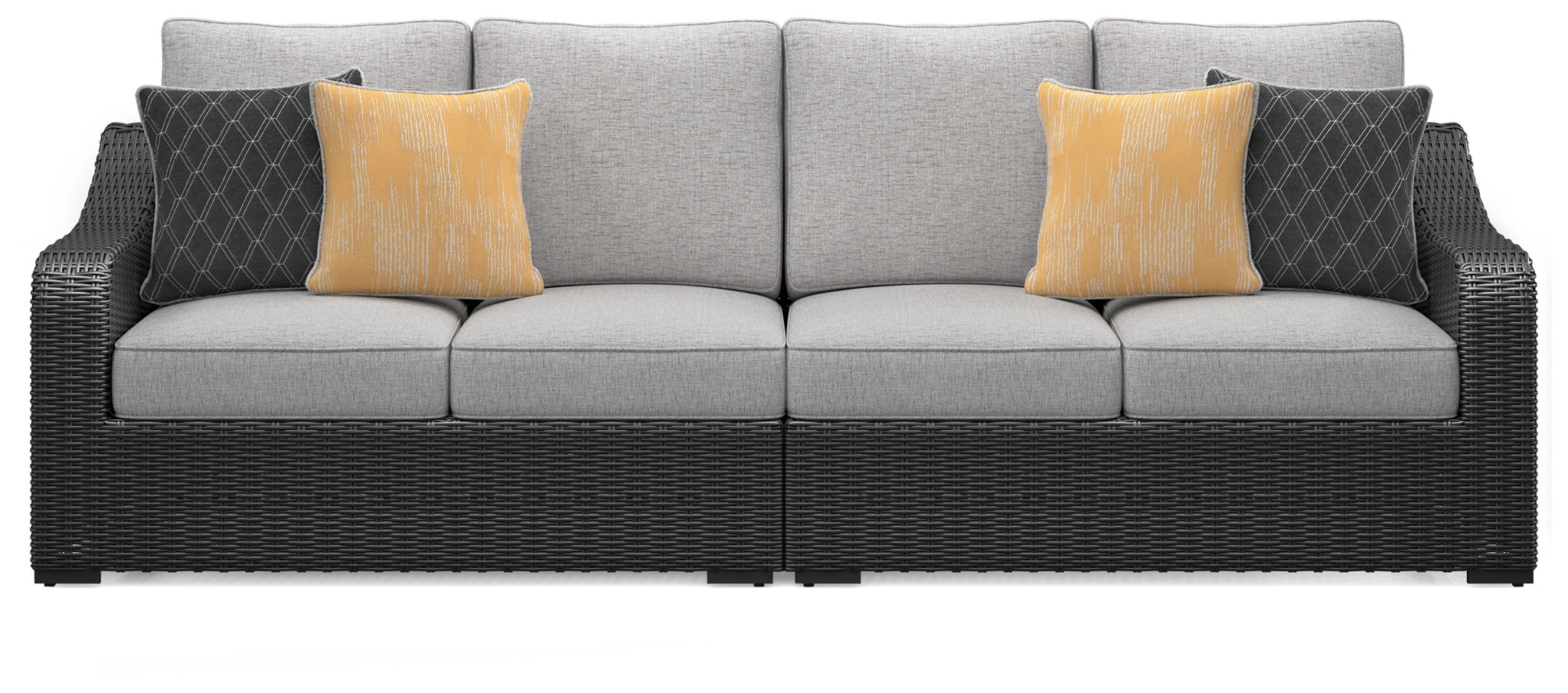 Beachcroft - Black / Light Gray - 2-Piece Outdoor Loveseat with Cushion - Urban Living Furniture (Los Angeles, CA)