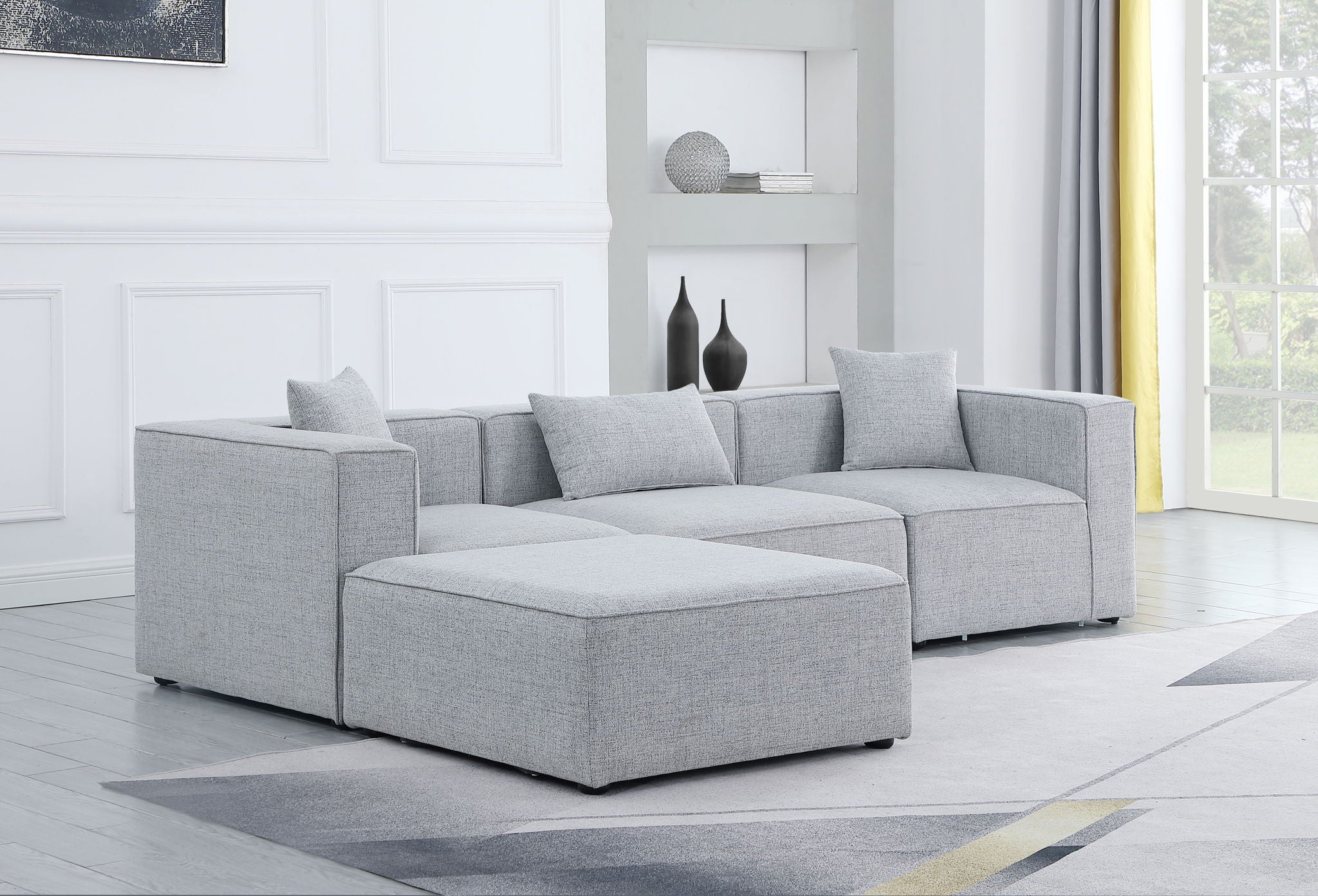 Cube - Linen 4 Piece Modular Sectional With Chaise - Urban Living Furniture (Los Angeles, CA)