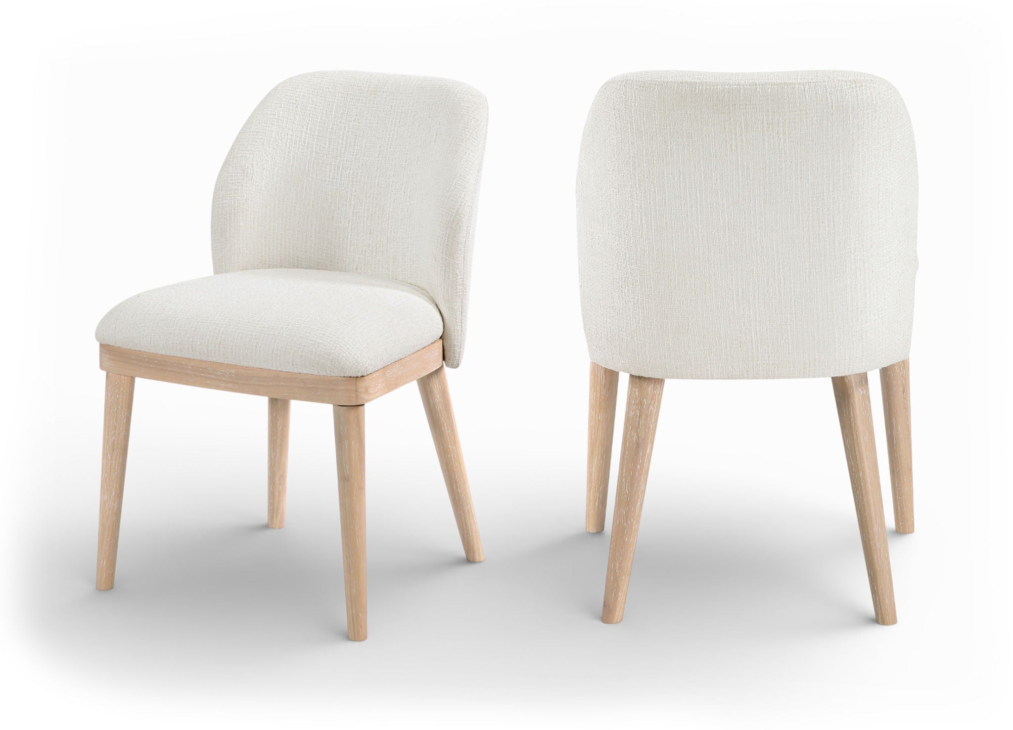 Valeo - Linen Textured Fabric Upholstered Dining Chair (Set of 2) - Painted Natural Base - Urban Living Furniture (Los Angeles, CA)