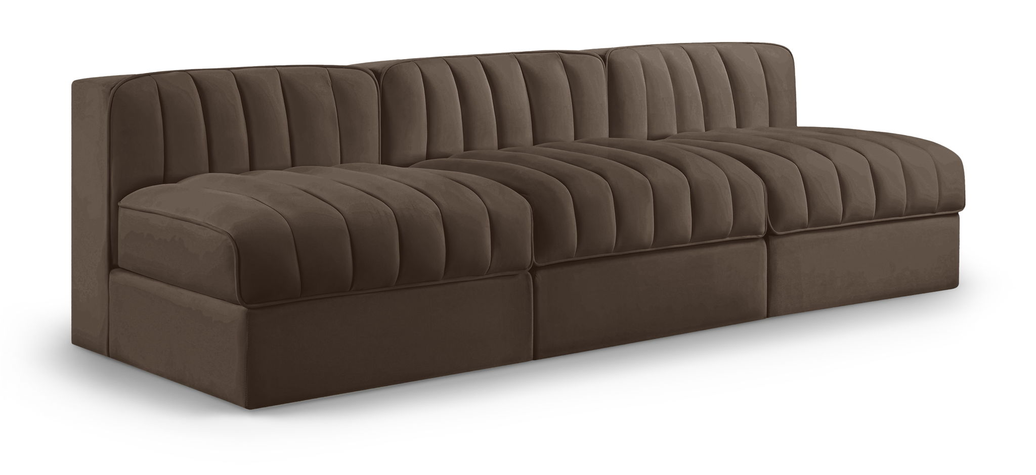 Rummi - Velvet Performance Fabric Upholstered 3 Piece Modular Armless Sofa - Urban Living Furniture (Los Angeles, CA)