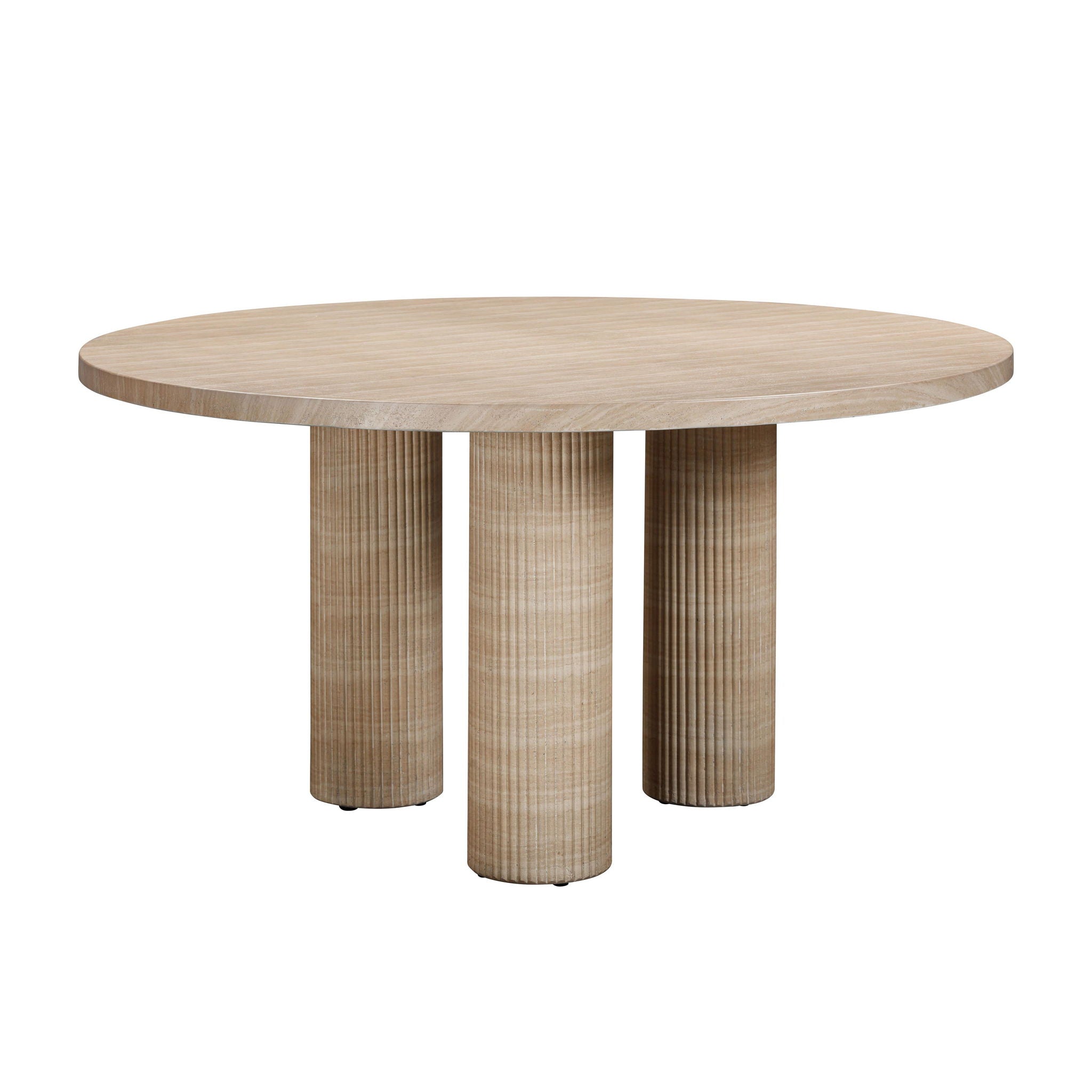 Patti - Textured Indoor / Outdoor Round Dining Table - Travertine - Urban Living Furniture (Los Angeles, CA)