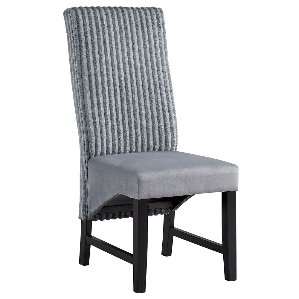 Kini - Side Chair (Set of 2) - Gray Corduroy & Black - Urban Living Furniture (Los Angeles, CA)