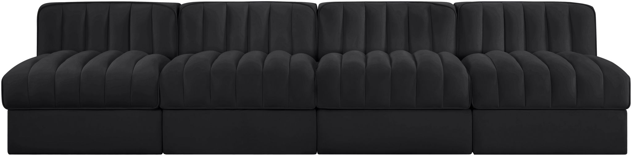 Rummi - Armless Velvet Performance Fabric Upholstered 4 Piece Modular Sofa - Urban Living Furniture (Los Angeles, CA)