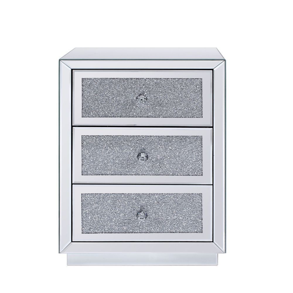 Noralie - 26" Accent Table - Mirrored, Faux Diamonds - Urban Living Furniture (Los Angeles, CA)