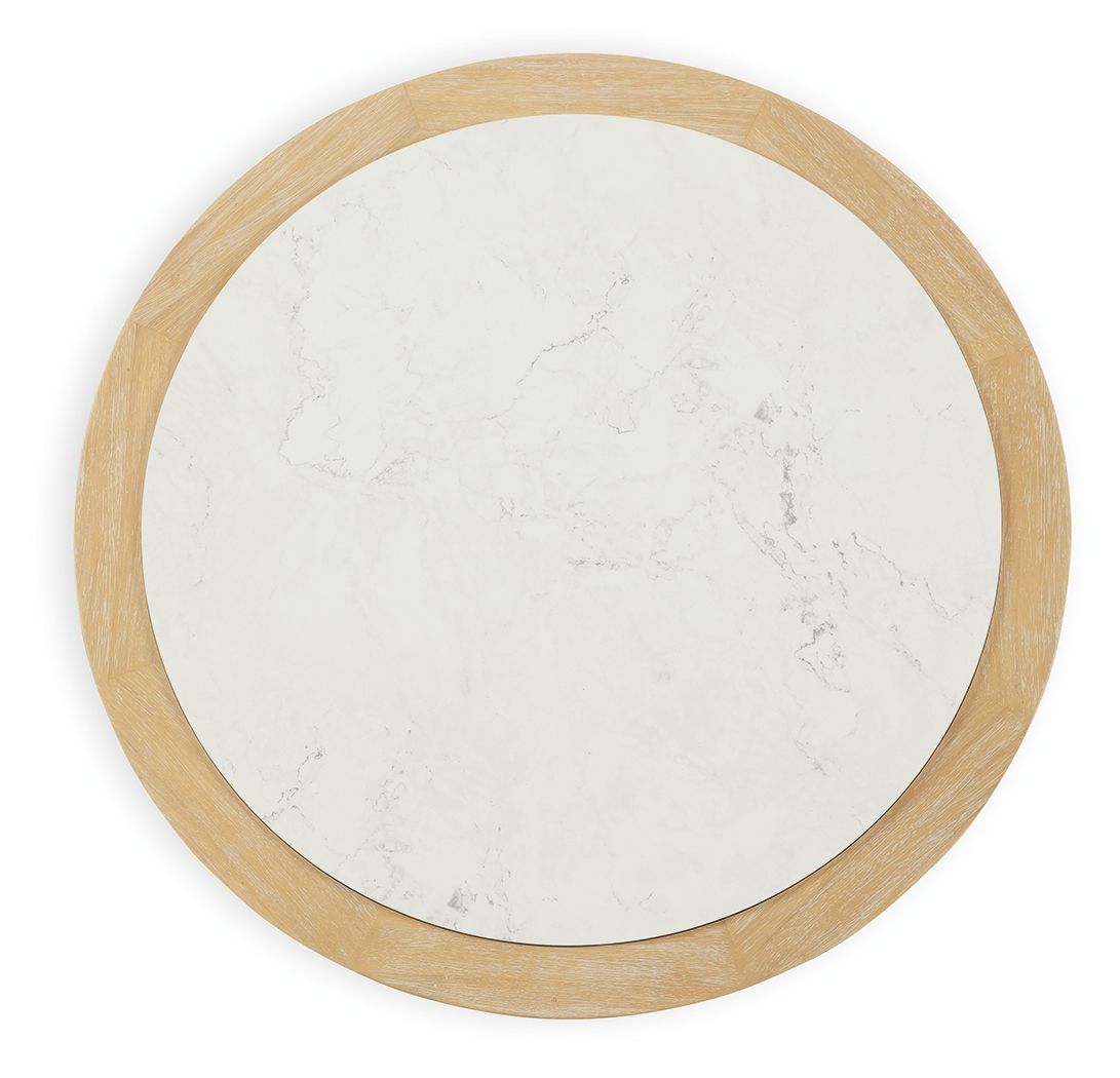 Camdill - Light Brown / White - Round Cocktail Table - Urban Living Furniture (Los Angeles, CA)