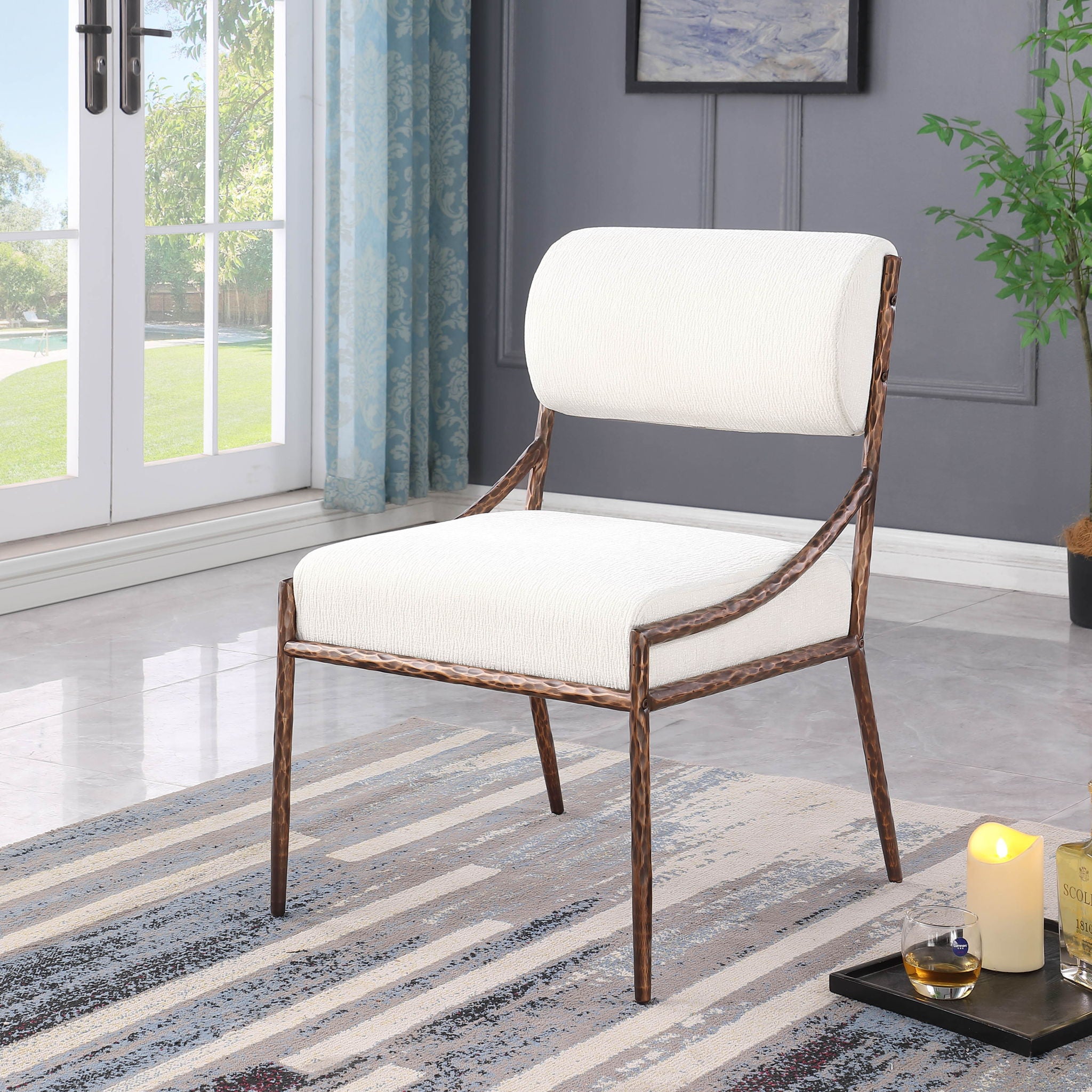 Bastille - Upholstered Dining Side Chair (Set of 2) - Bronze Frame - Urban Living Furniture (Los Angeles, CA)