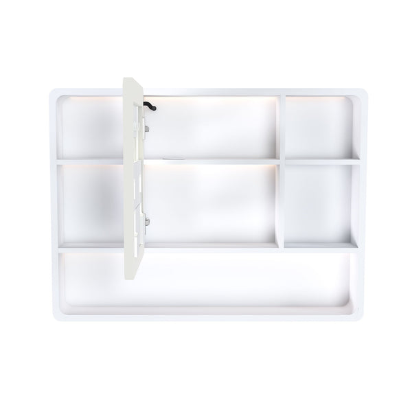 Aluminium Medicine Cabinet Mirror With 3 Colors LED Light And Defogging Function - White