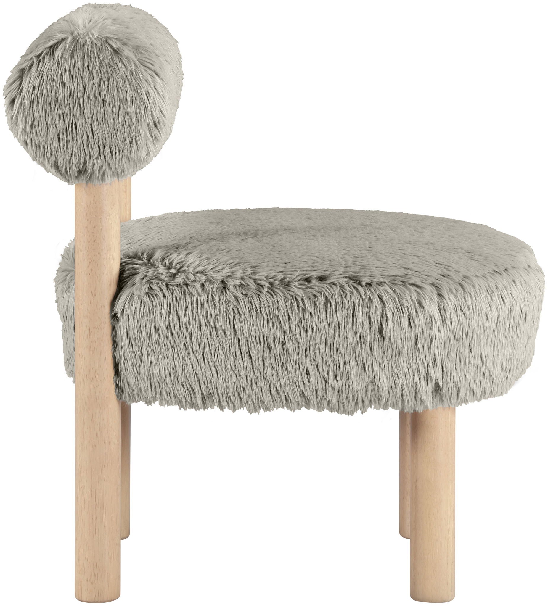 Ambre - Vegan Shearling Fabric Accent Chair - Taupe - Urban Living Furniture (Los Angeles, CA)