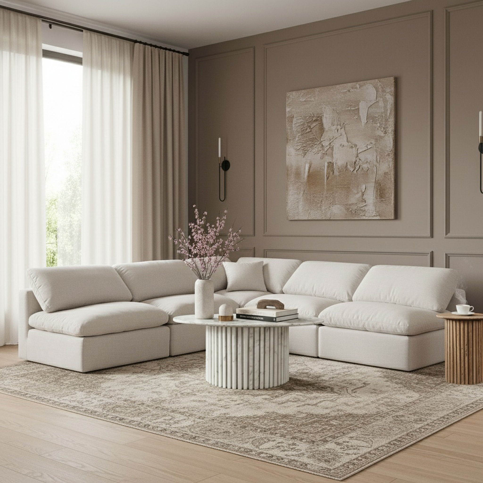 Indulge - Linen 5 Piece Modular Corner Armless Sectional - Urban Living Furniture (Los Angeles, CA)