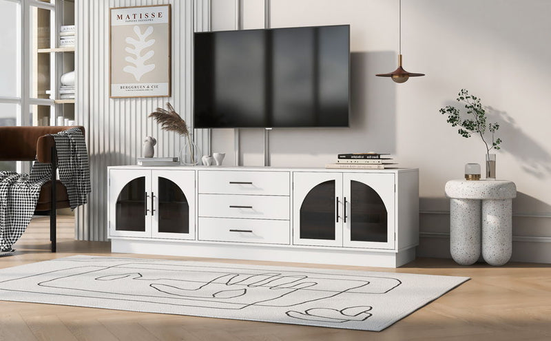 Modern Minimalist TV Stand For TVs Up To 75" With Adjustable Shelves