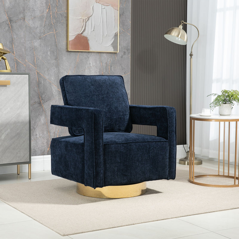 Swivel Accent Open Back Chair Modern Comfy Sofa Chair With Base