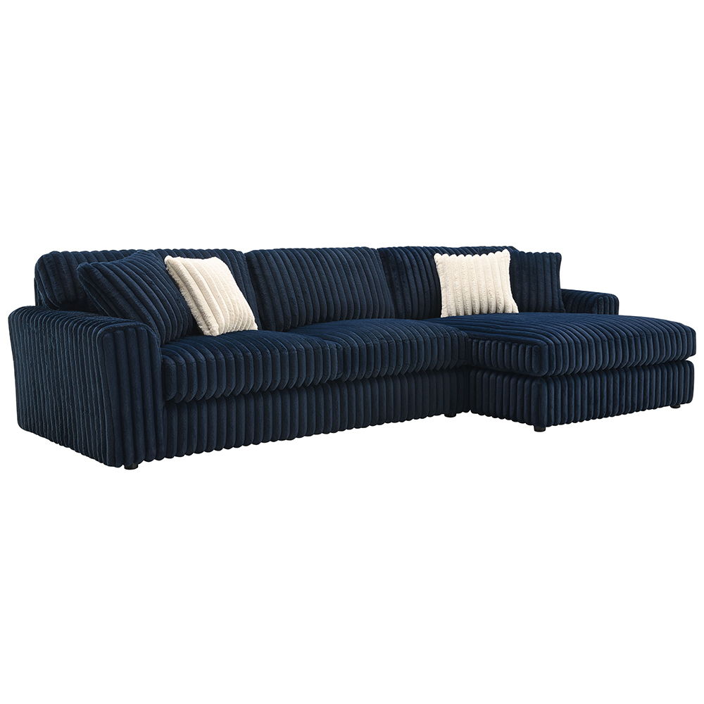 Breton - Sectional Sofa With 4 Pillows - Blue Corduroy - Urban Living Furniture (Los Angeles, CA)